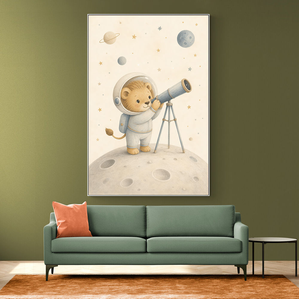 Lion Star Explorer Nursery Wall Art Print