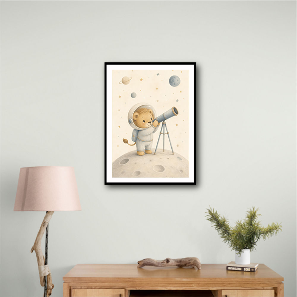 Lion Star Explorer Nursery Wall Art Print