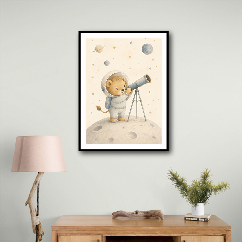 Lion Star Explorer Nursery Wall Art Print