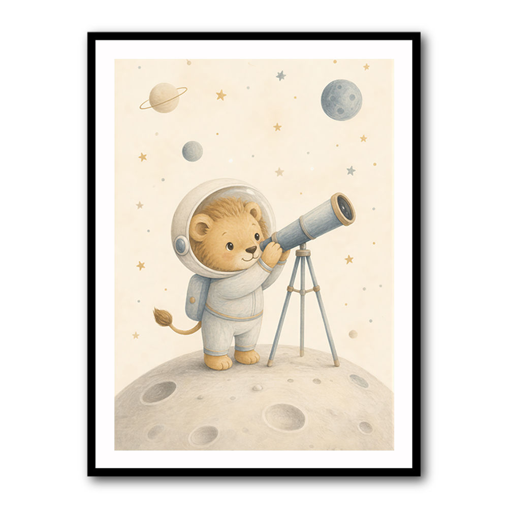Lion Star Explorer Nursery Wall Art Print
