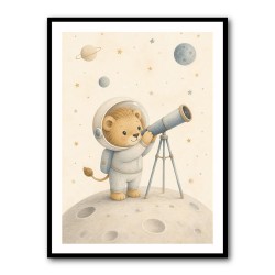 Lion Star Explorer Nursery Wall Art Print