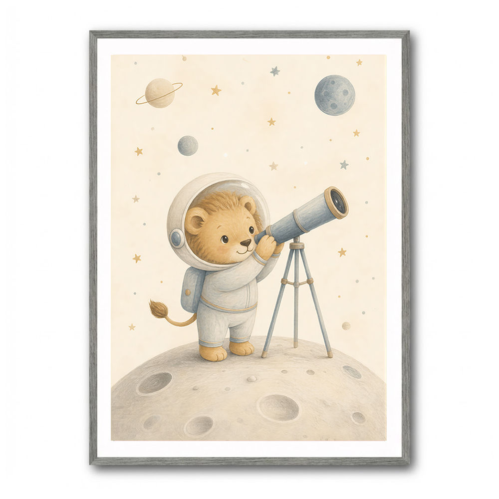Lion Star Explorer Nursery Wall Art Print
