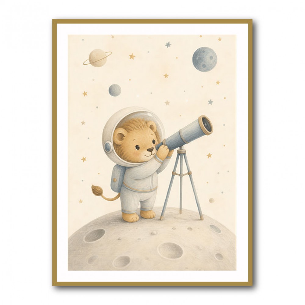 Lion Star Explorer Nursery Wall Art Print