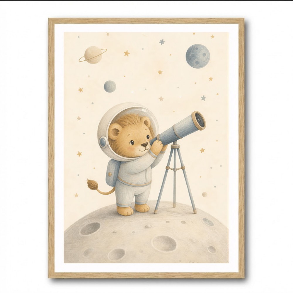 Lion Star Explorer Nursery Wall Art Print