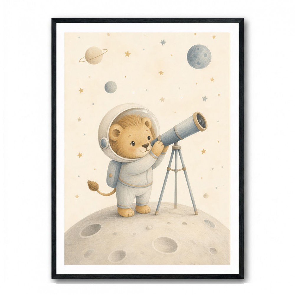 Lion Star Explorer Nursery Wall Art Print