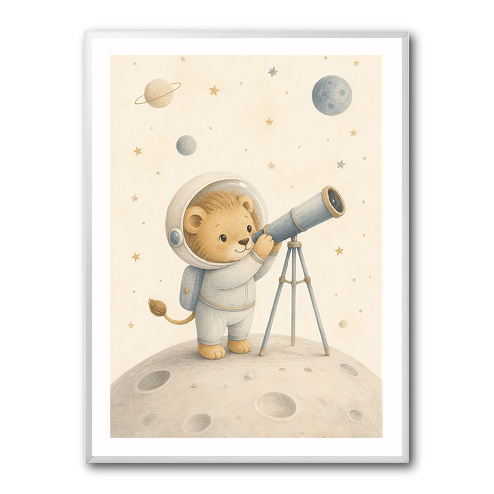 Lion Star Explorer Nursery Wall Art Print