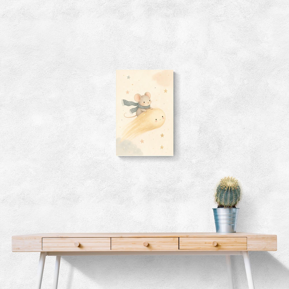 Mouse Comet Ride Nursery Wall Art Print