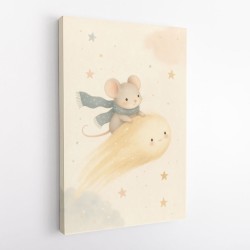 Mouse Comet Ride Nursery Wall Art Print