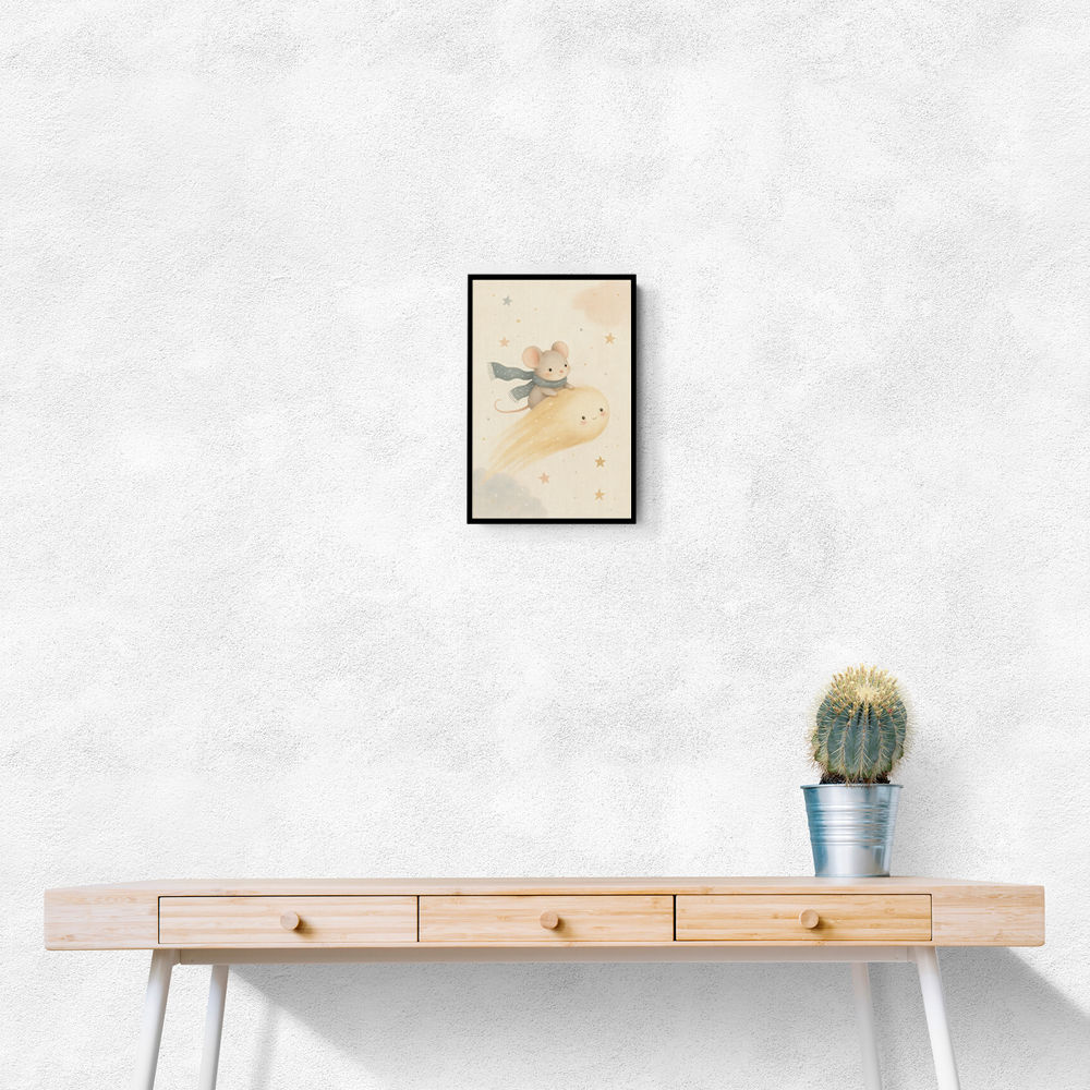 Mouse Comet Ride Nursery Wall Art Print