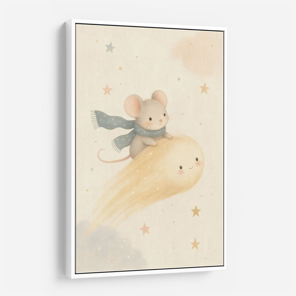 Mouse Comet Ride Nursery Wall Art Print