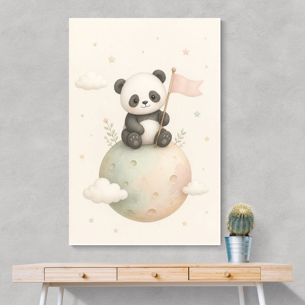 Panda Planet Nursery Wall Art Print