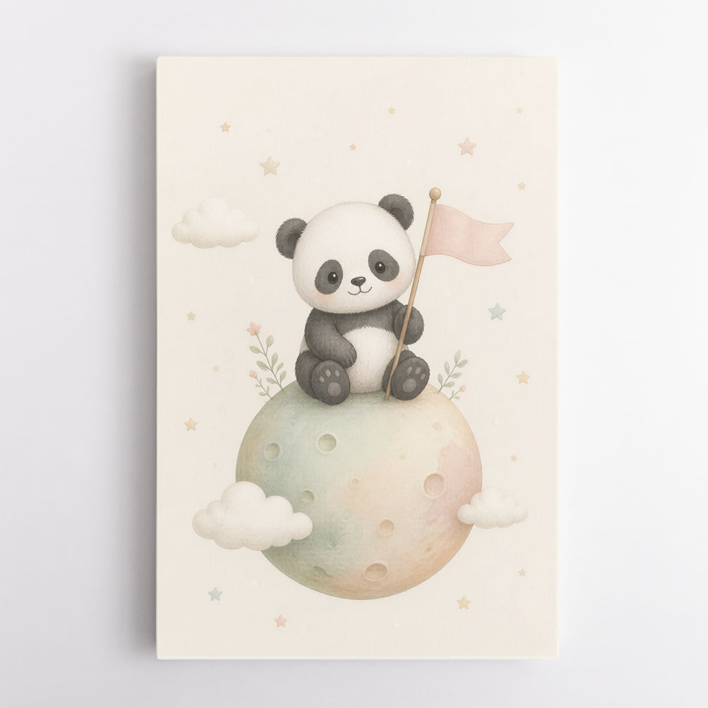 Panda Planet Nursery Wall Art Print