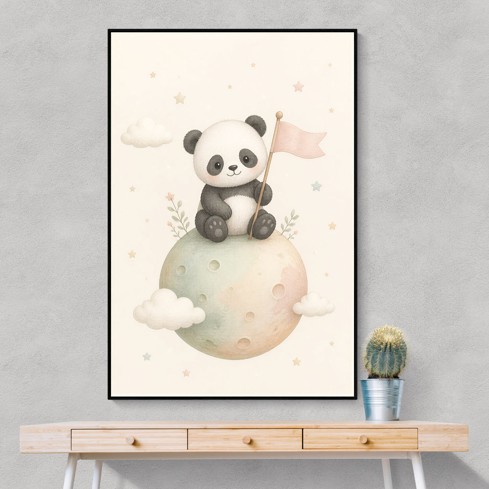 Panda Planet Nursery Wall Art Print