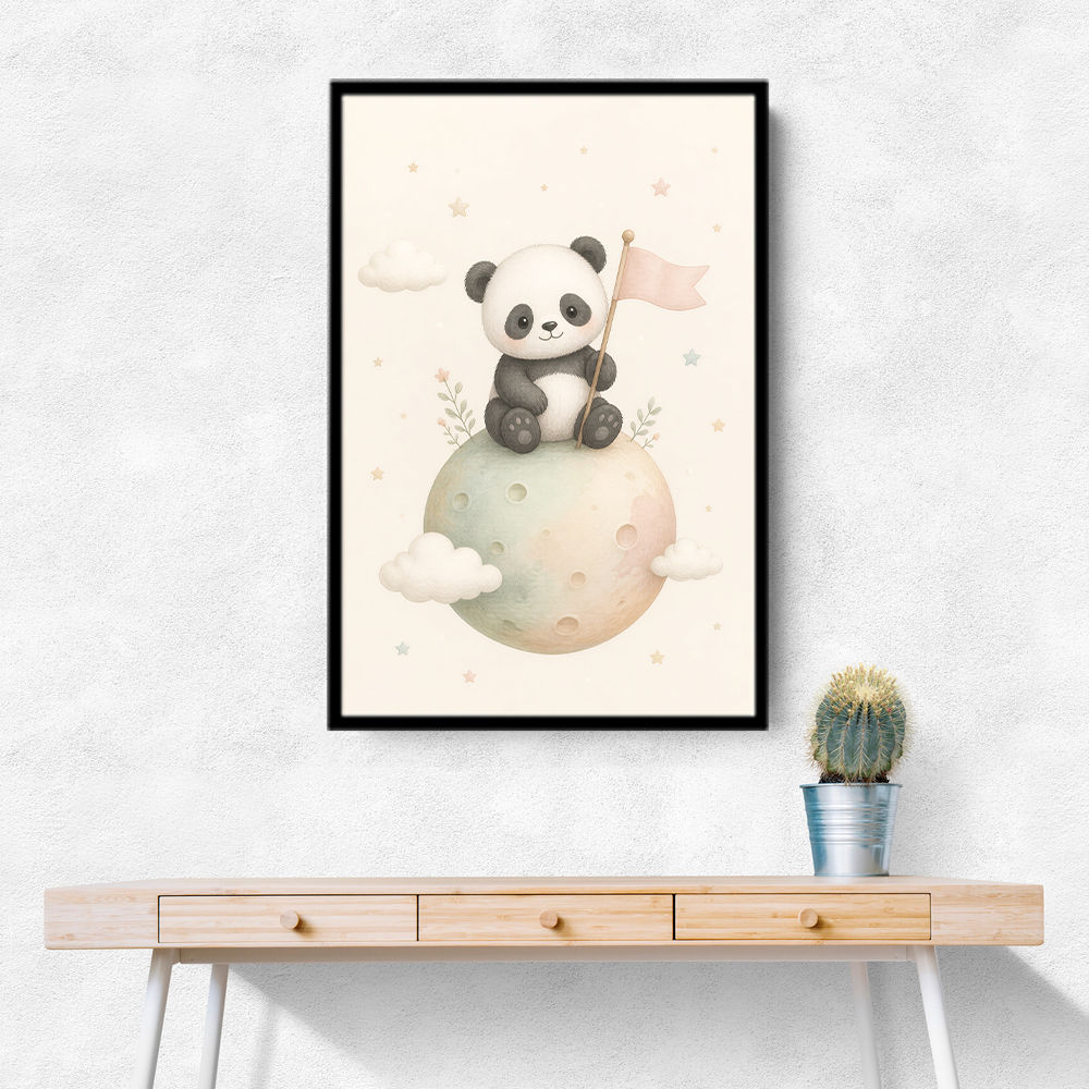 Panda Planet Nursery Wall Art Print