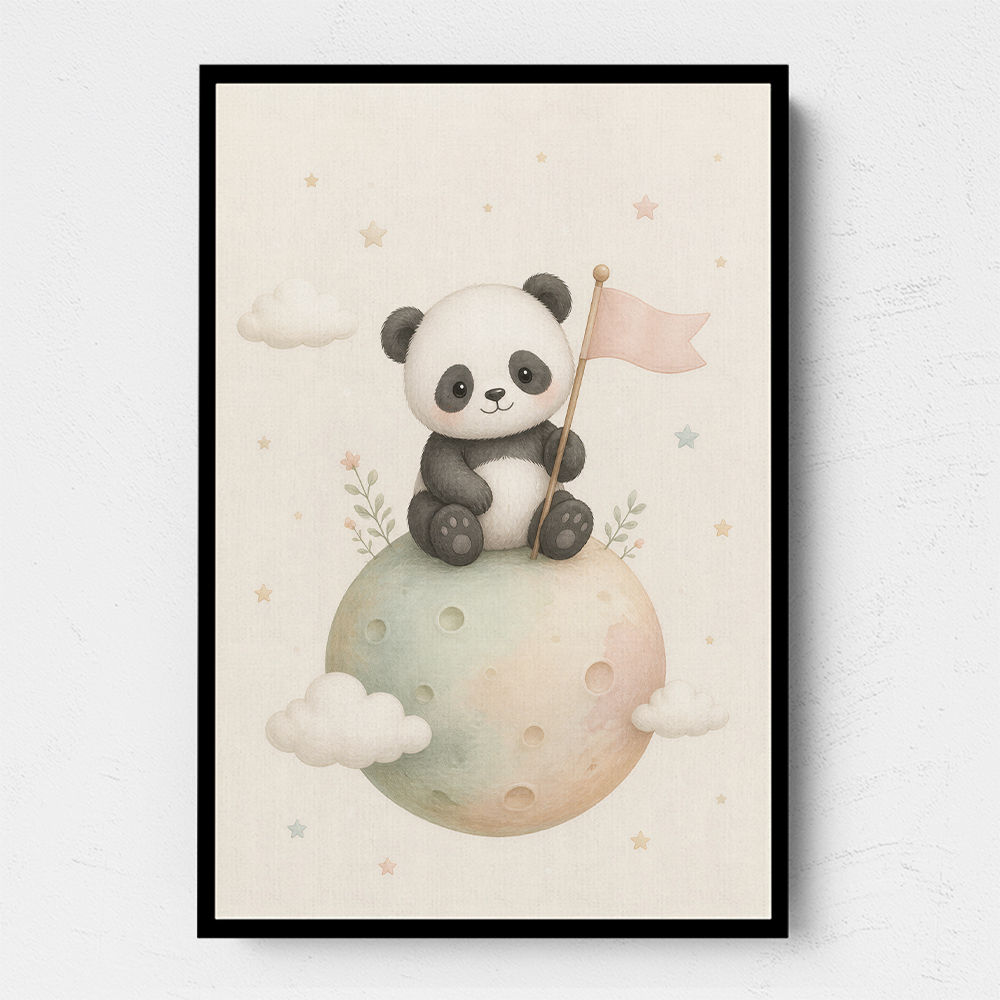 Panda Planet Nursery Wall Art Print