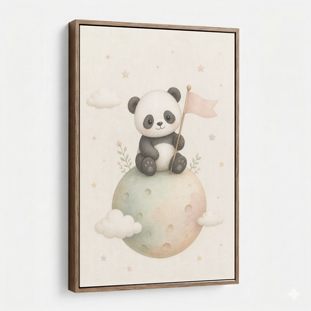 Panda Planet Nursery Wall Art Print