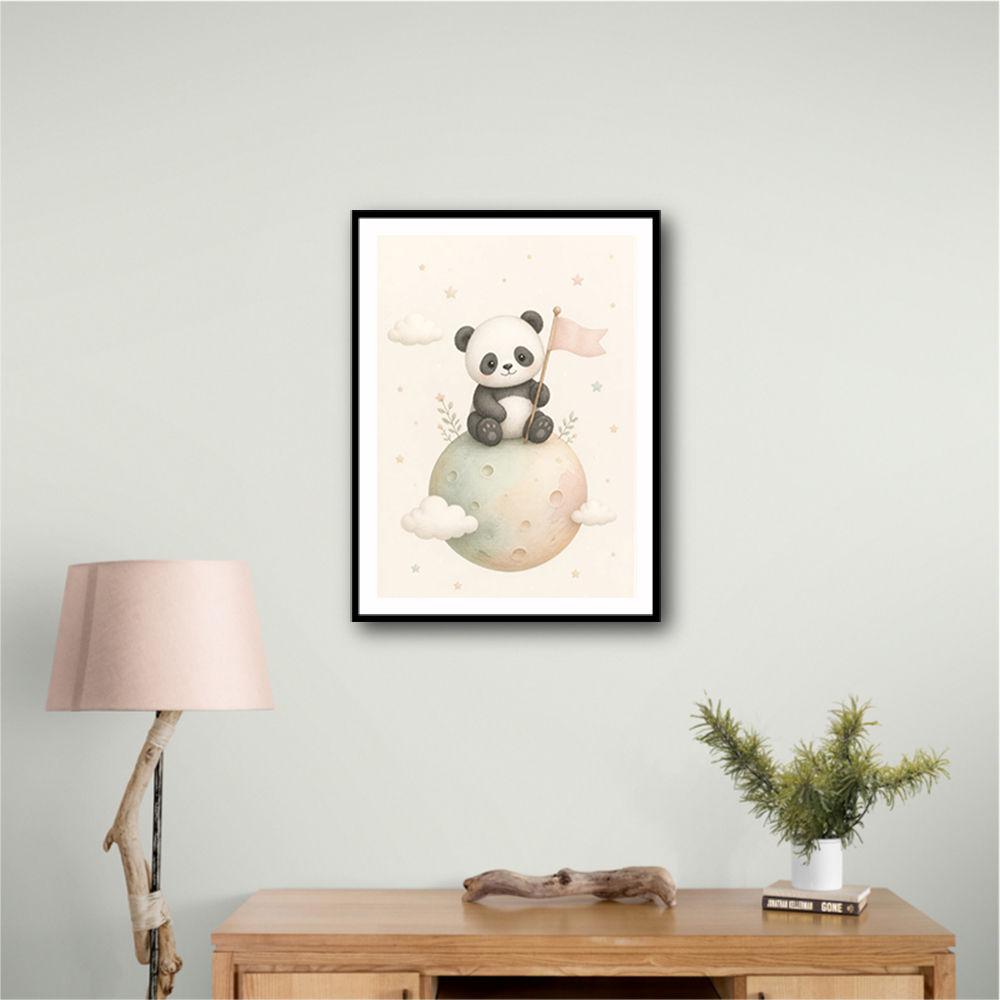 Panda Planet Nursery Wall Art Print