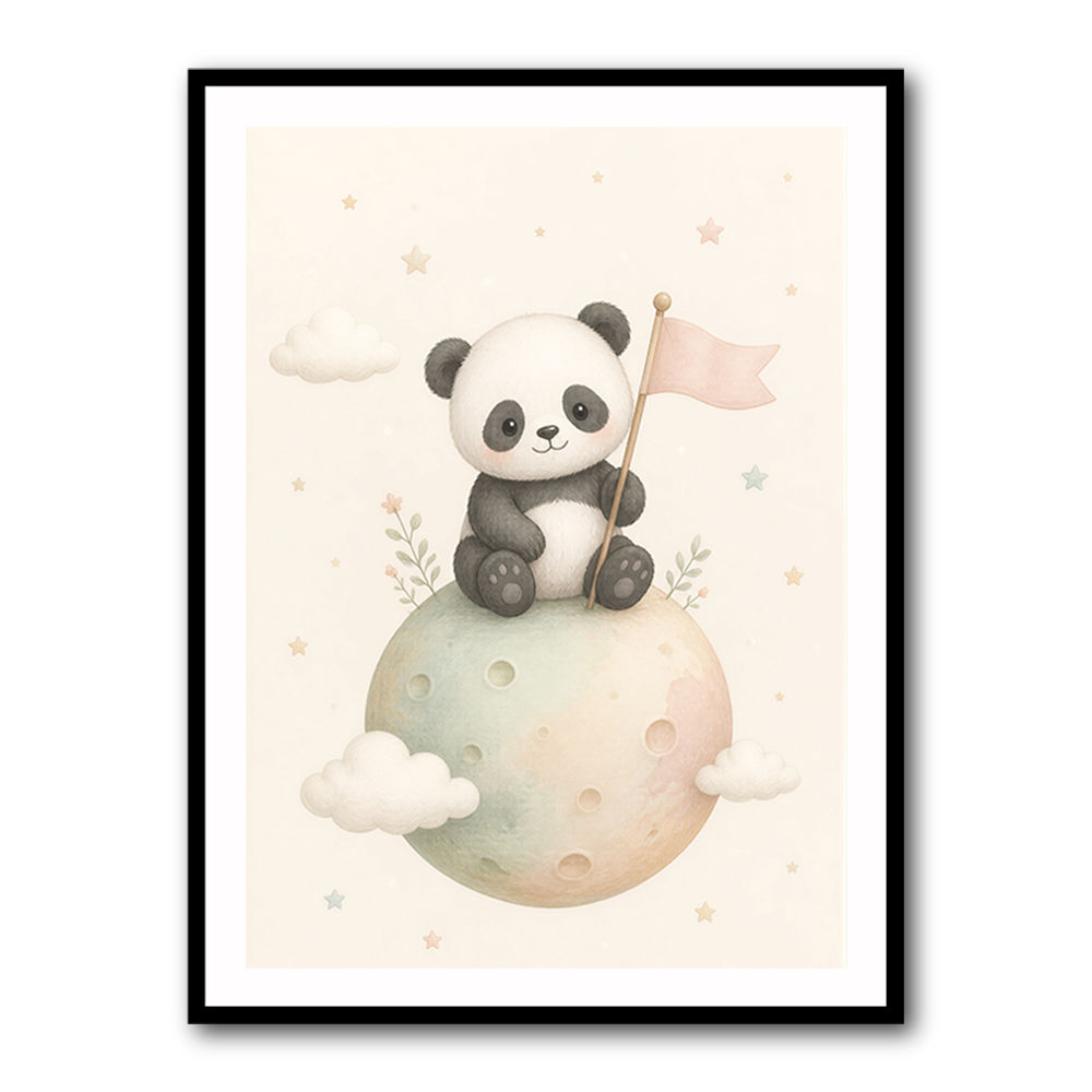 Panda Planet Nursery Wall Art Print