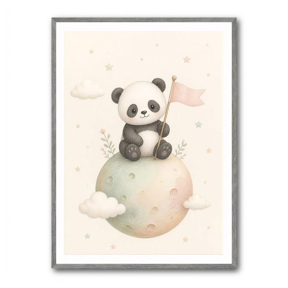 Panda Planet Nursery Wall Art Print