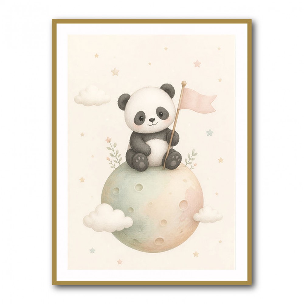Panda Planet Nursery Wall Art Print