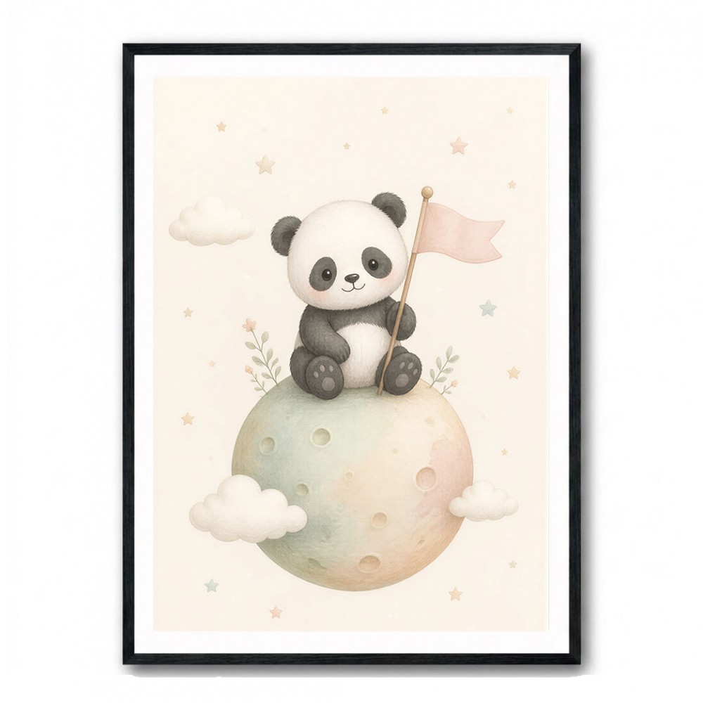 Panda Planet Nursery Wall Art Print