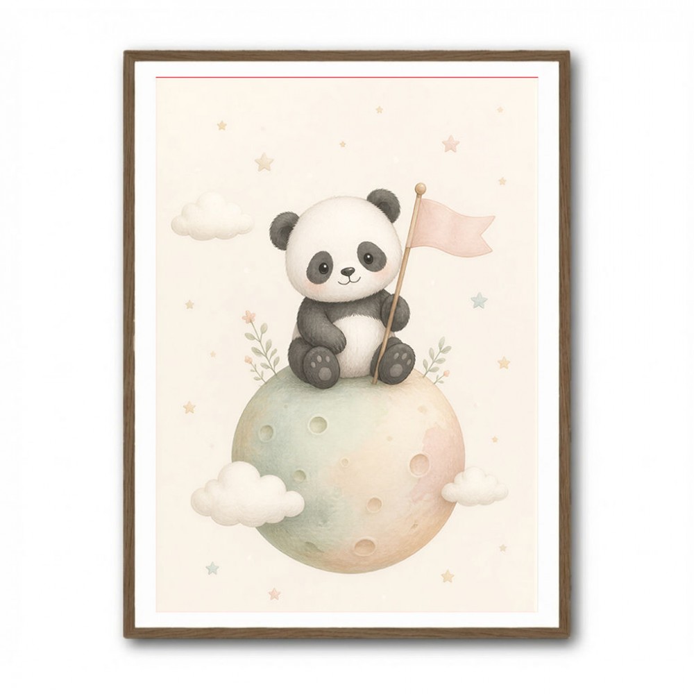 Panda Planet Nursery Wall Art Print