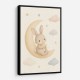 Rabbit On The Moon Nursery Wall Art Print
