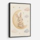 Rabbit On The Moon Nursery Wall Art Print