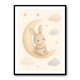 Rabbit On The Moon Nursery Wall Art Print