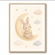 Rabbit On The Moon Nursery Wall Art Print