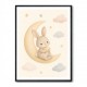 Rabbit On The Moon Nursery Wall Art Print
