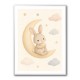 Rabbit On The Moon Nursery Wall Art Print