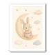 Rabbit On The Moon Nursery Wall Art Print