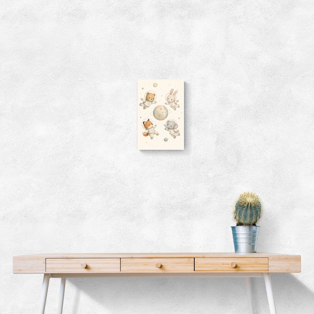Space Friends Nursery Wall Art Print