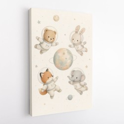 Space Friends Nursery Wall Art Print