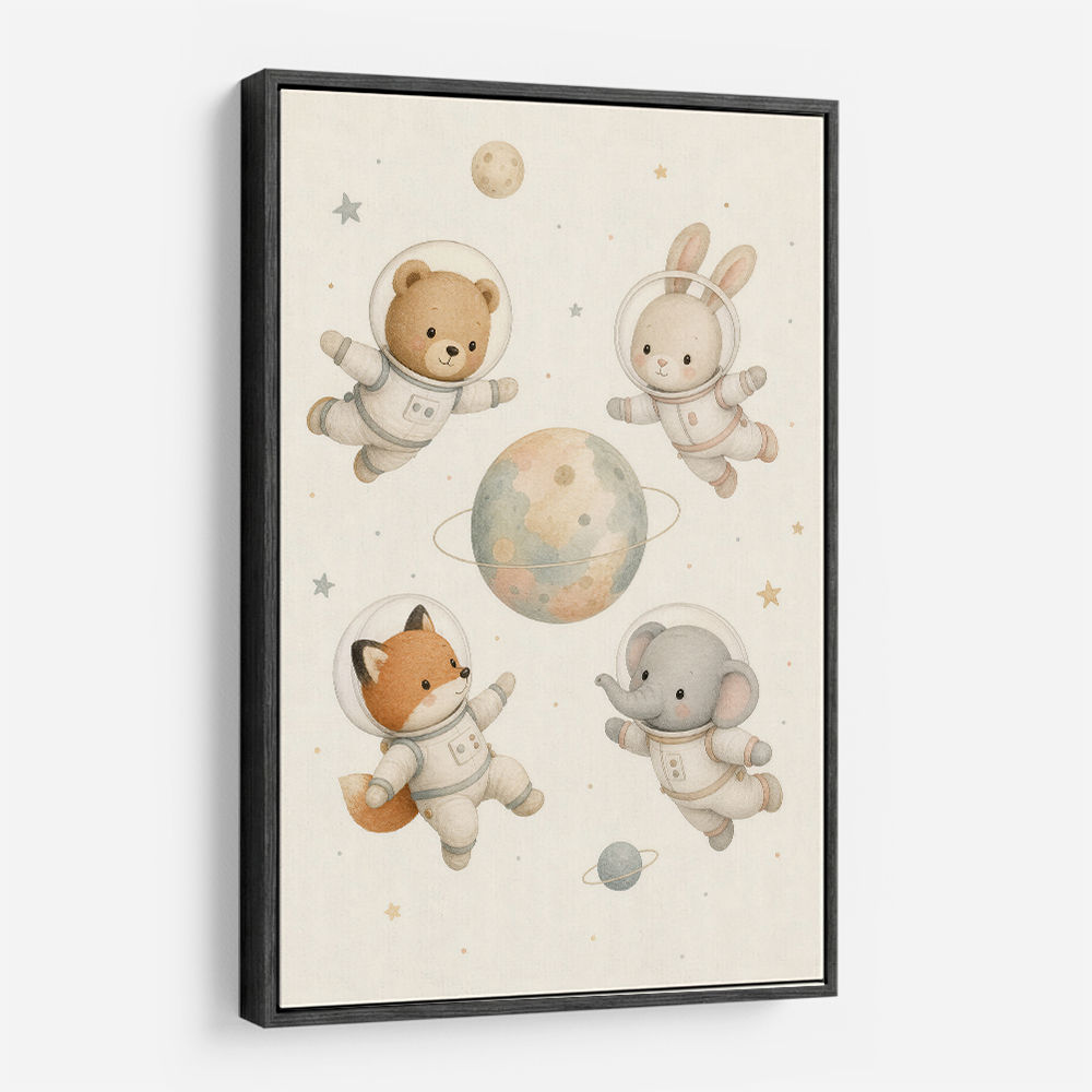 Space Friends Nursery Wall Art Print