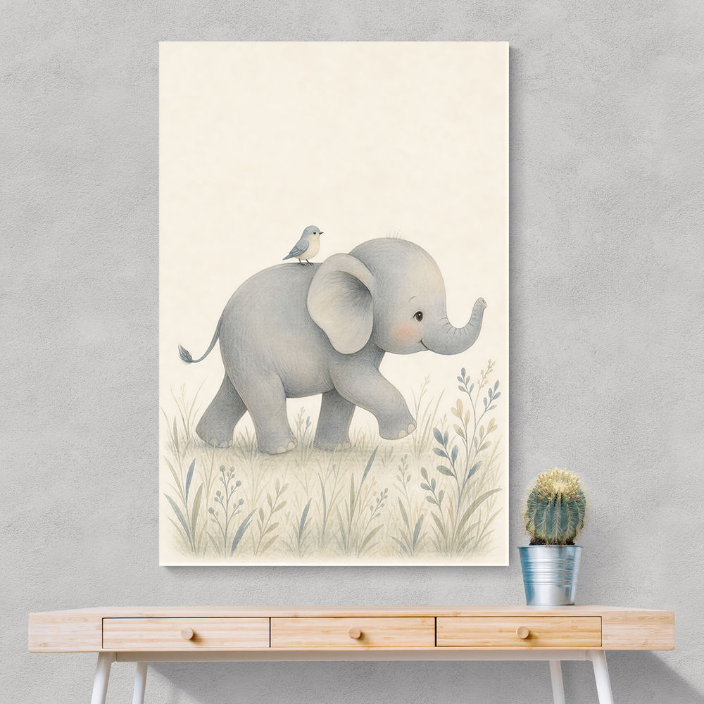 Baby Elephant Walk Kids Wall Art Prints