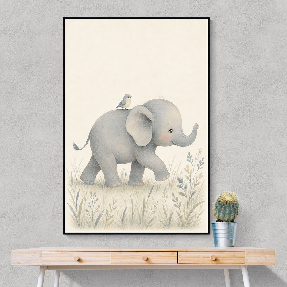 Baby Elephant Walk Kids Wall Art Prints