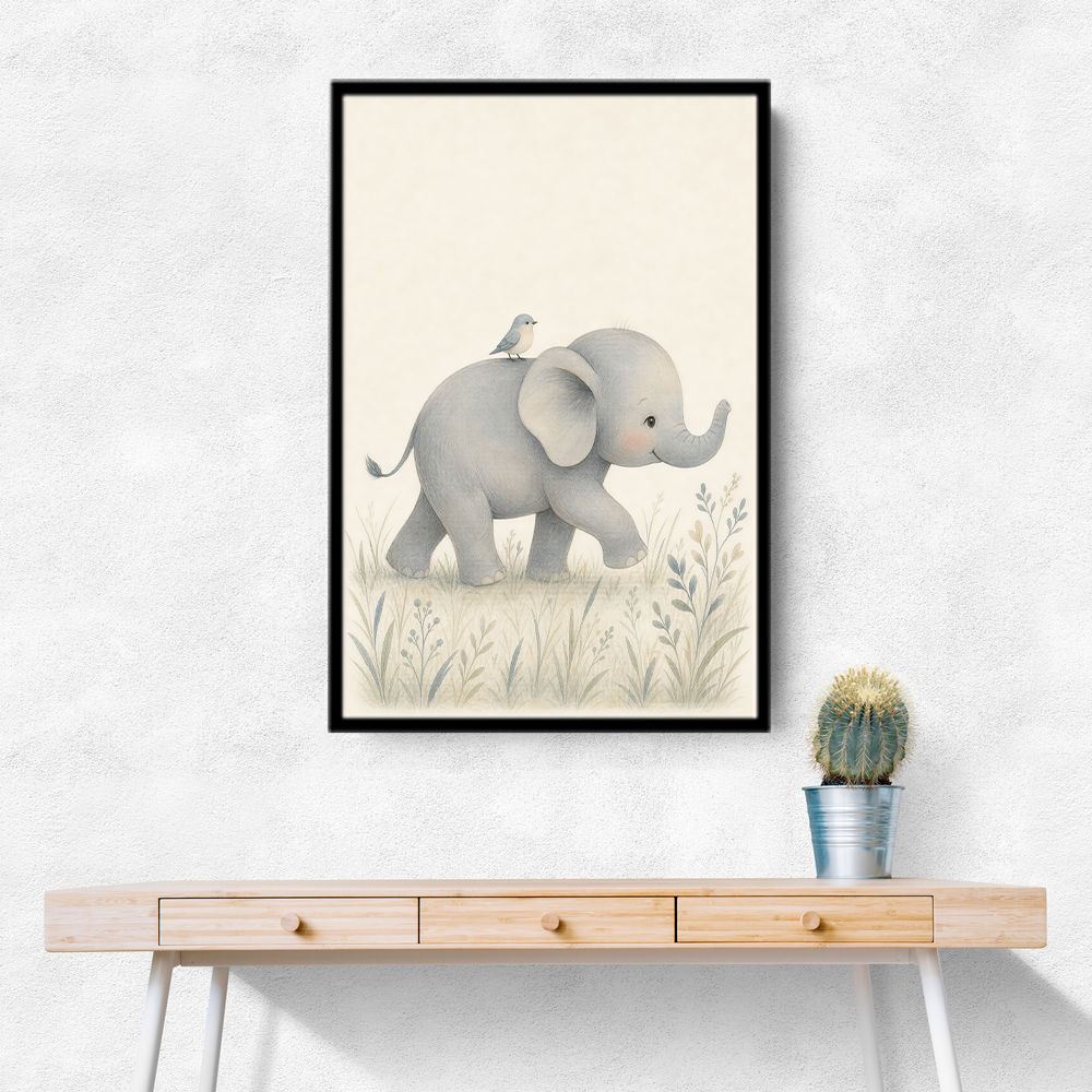 Baby Elephant Walk Kids Wall Art Prints