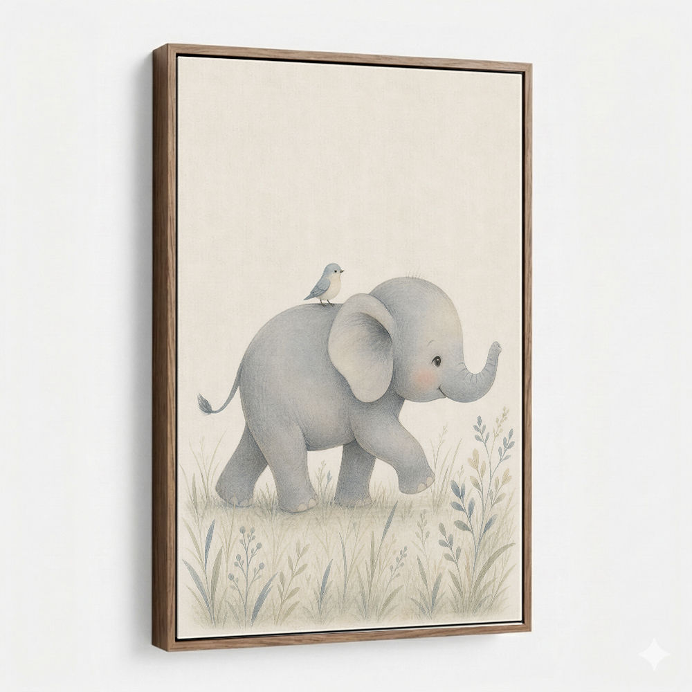 Baby Elephant Walk Kids Wall Art Prints