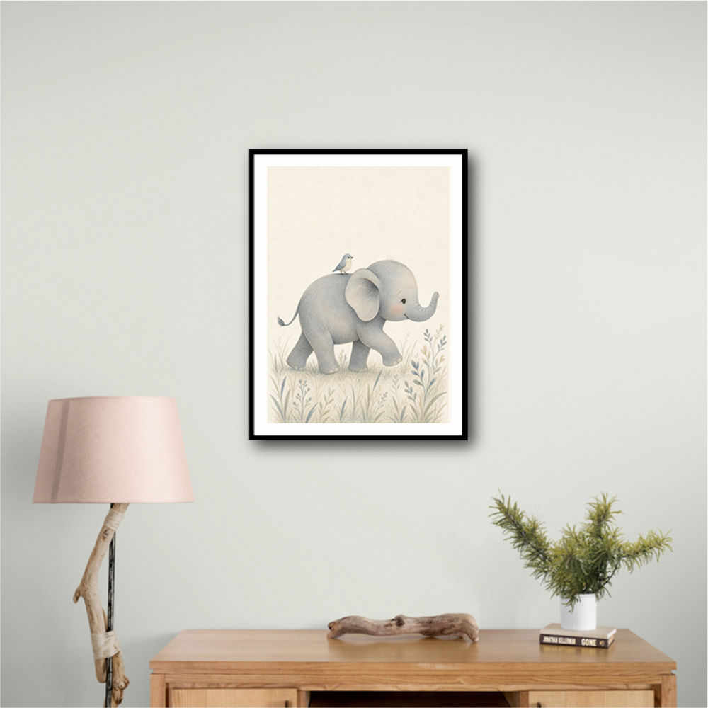 Baby Elephant Walk Kids Wall Art Prints