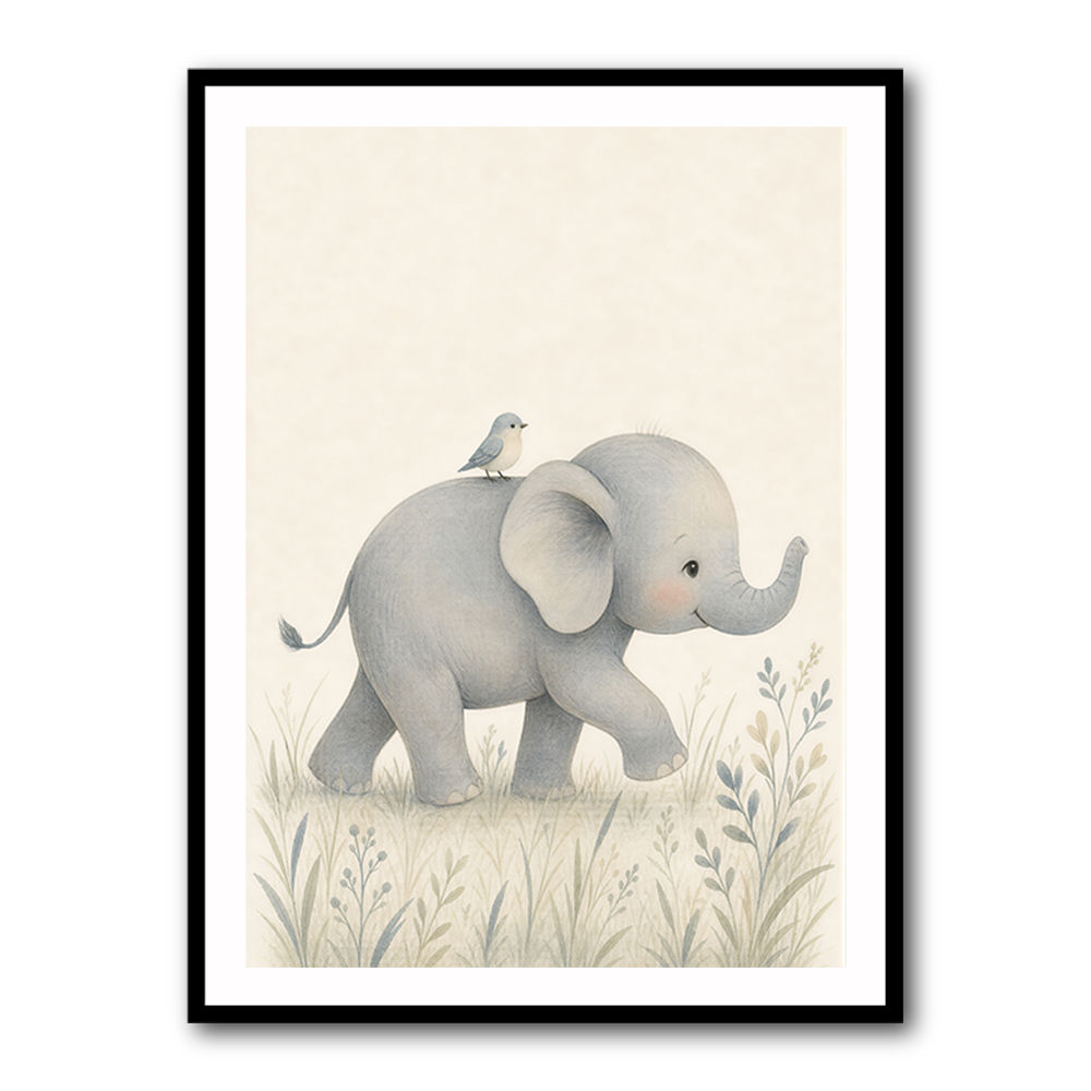 Baby Elephant Walk Kids Wall Art Prints