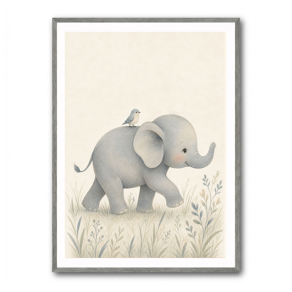 Baby Elephant Walk Kids Wall Art Prints