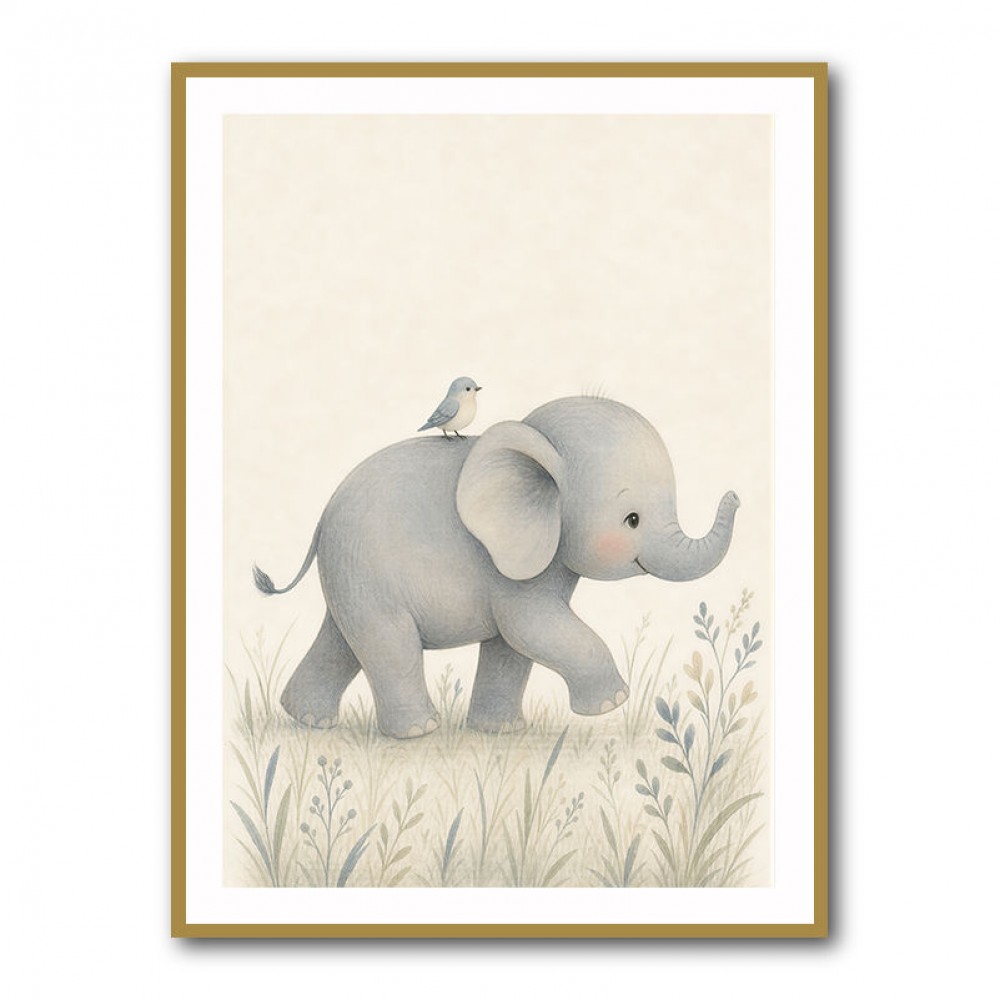 Baby Elephant Walk Kids Wall Art Prints