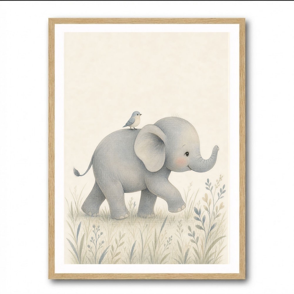 Baby Elephant Walk Kids Wall Art Prints