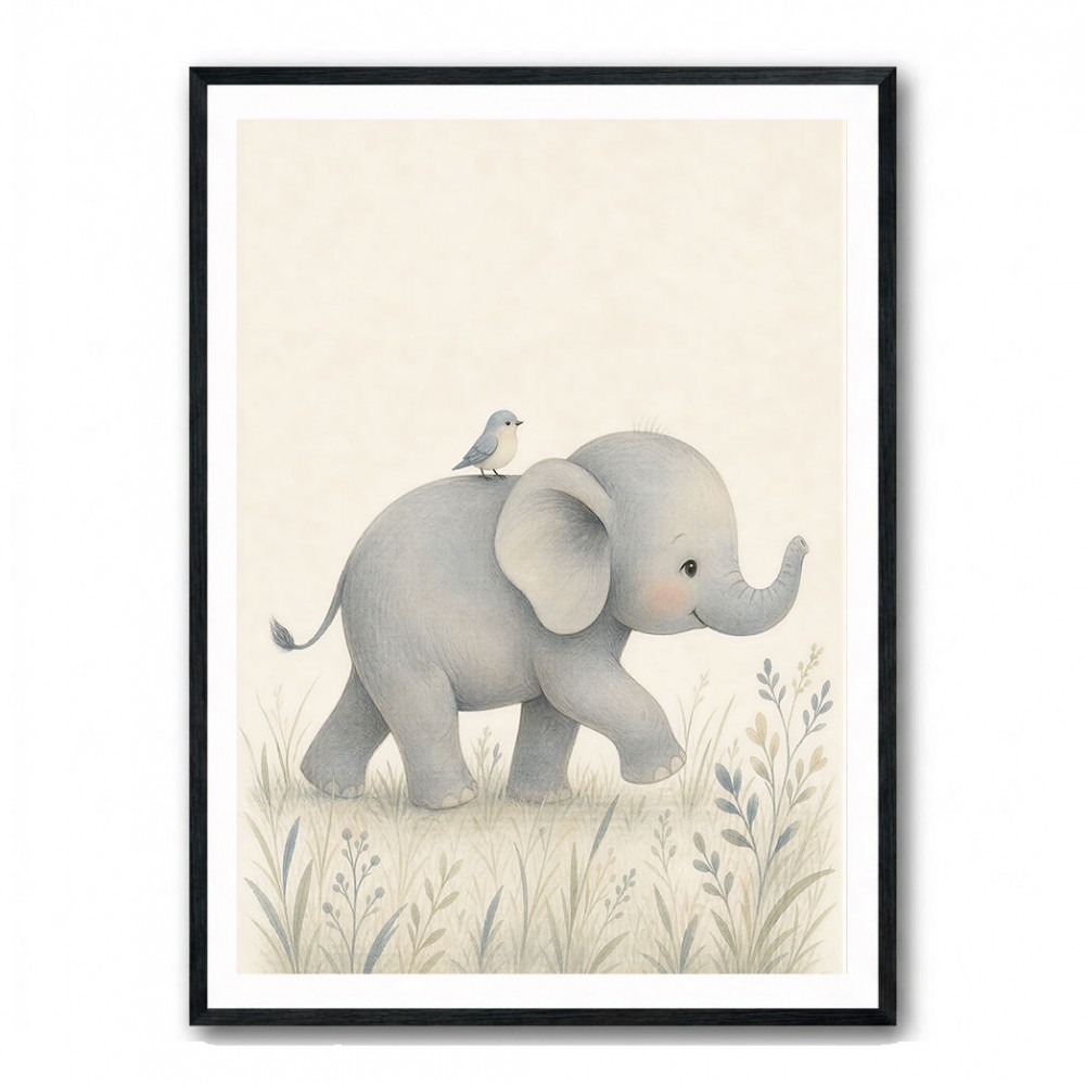 Baby Elephant Walk Kids Wall Art Prints