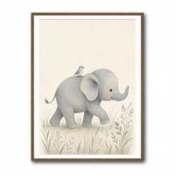 Baby Elephant Walk Kids Wall Art Prints