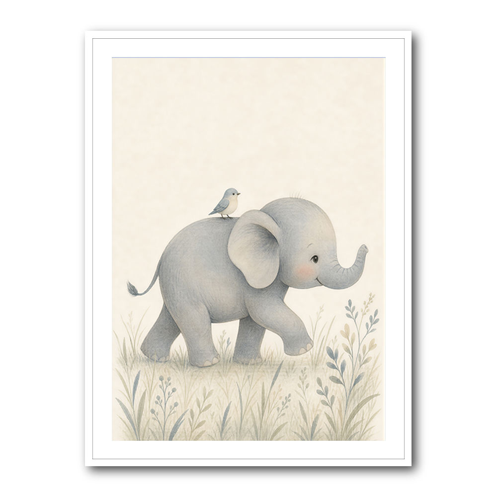 Baby Elephant Walk Kids Wall Art Prints