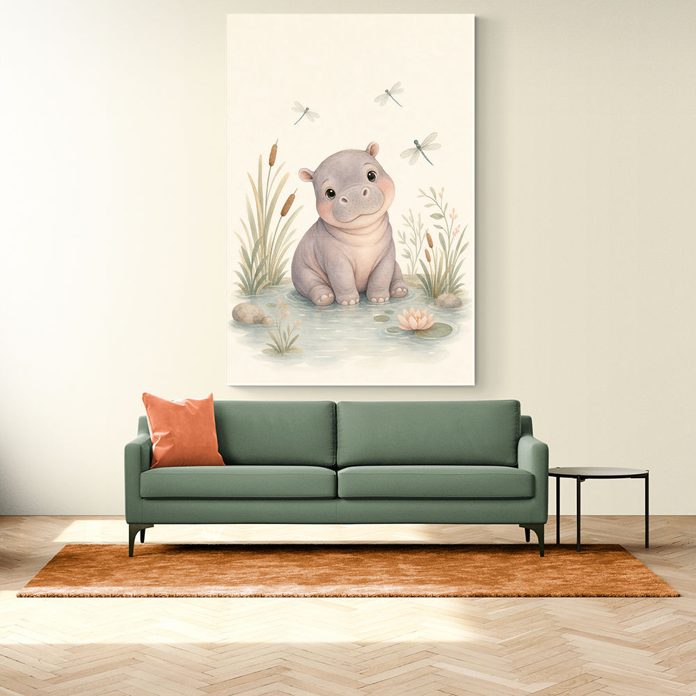 Hippo Pond Kids Wall Art Prints