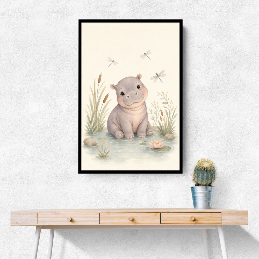 Hippo Pond Kids Wall Art Prints
